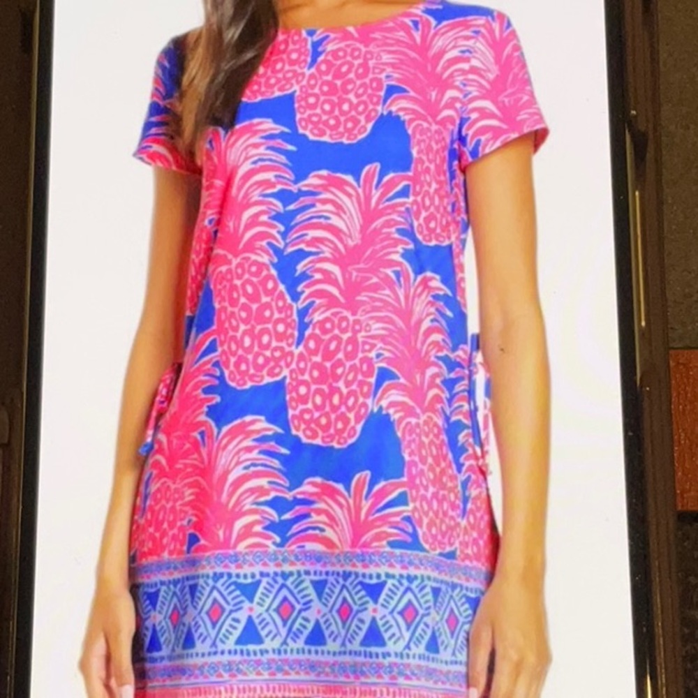 Lilly Pulitzer Blanca Romper women’s Shorts Blue Haven pink pre owned size 0